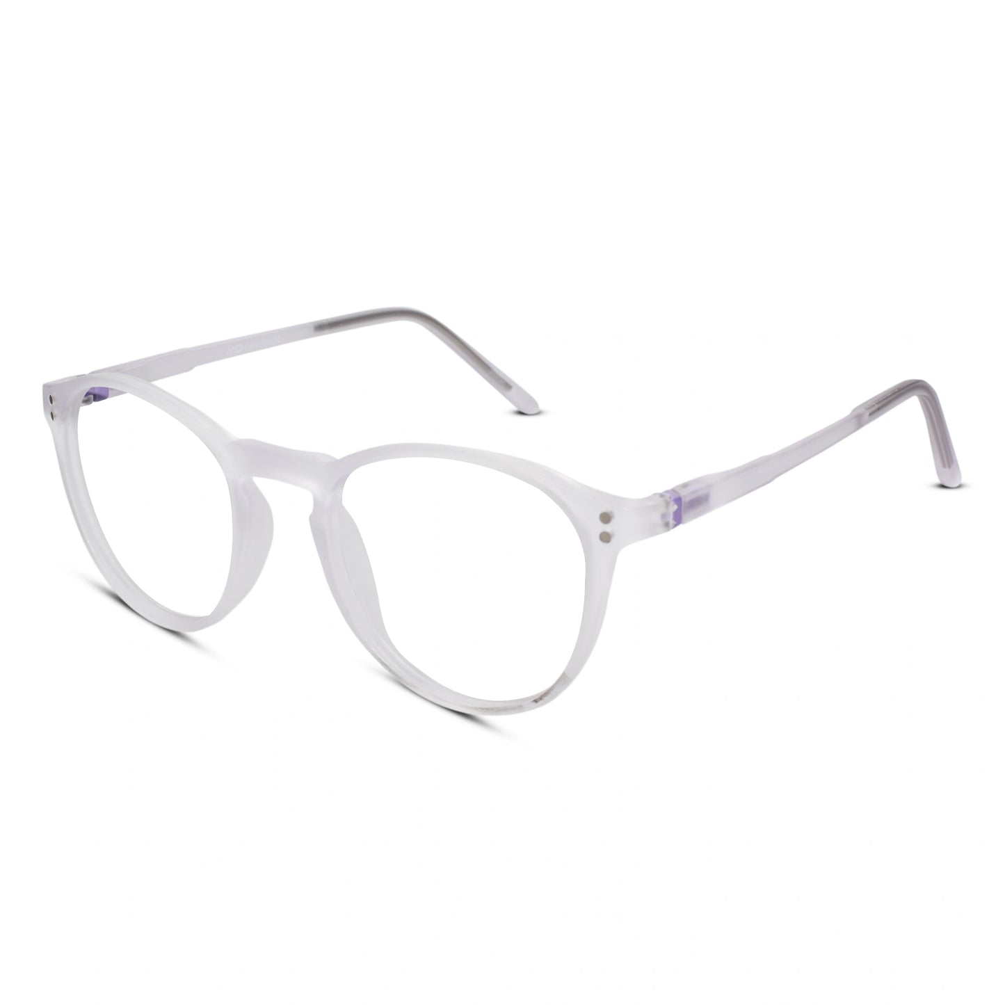 Matt Purple Transparent Round Clip On Eyeglasses For Men & Women