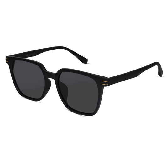 Glossy Black Square Sunglasses For Men