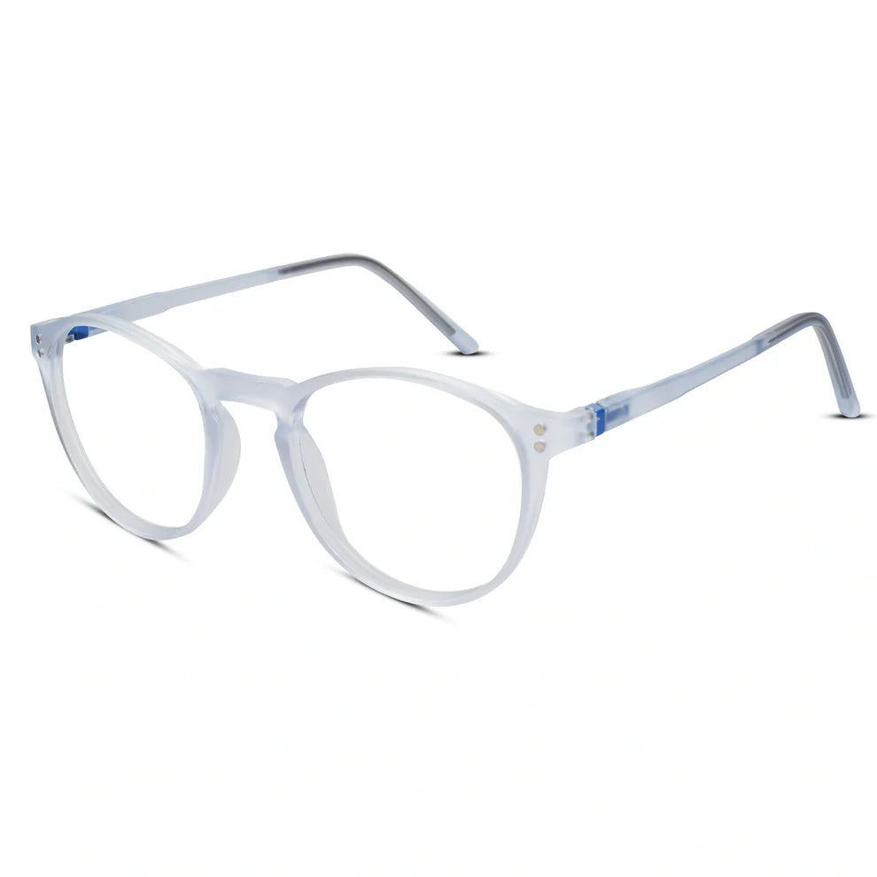 Matt Black Round Clip On Eyeglasses For Men & Women