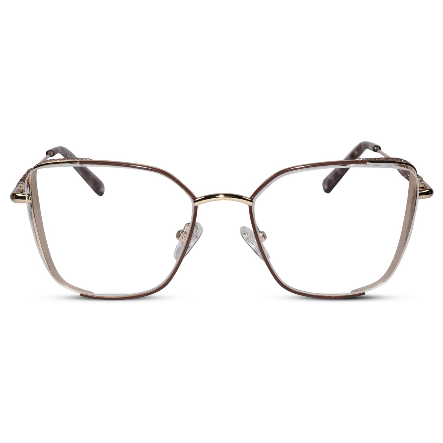 Brown Designer Cat eye Rimless Eyeglasses For Women