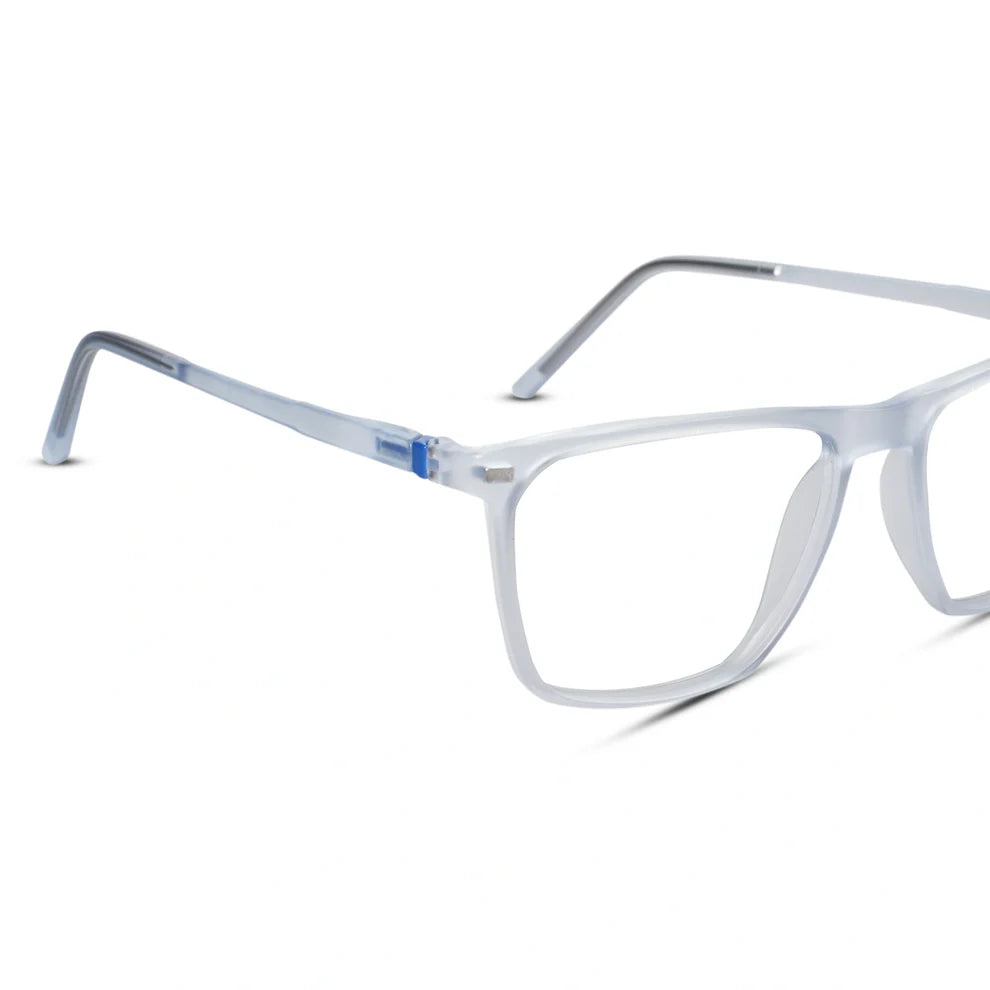 Matt Transparent Rectangular Clip On Eyeglasses for Men & Women