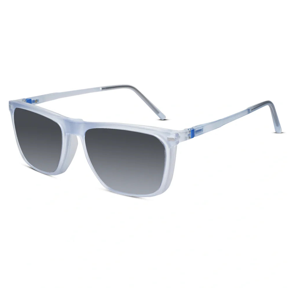 Matt Transparent Rectangular Clip On Eyeglasses for Men & Women