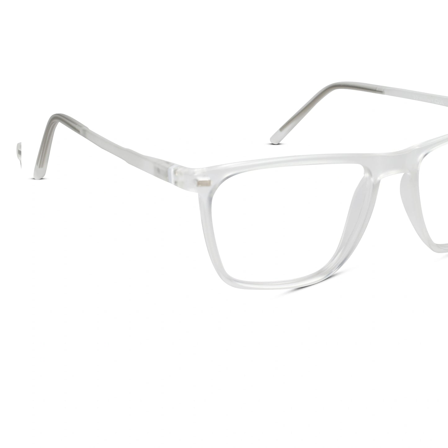 Matt Transparent Rectangular Clip On Eyeglasses for Men & Women