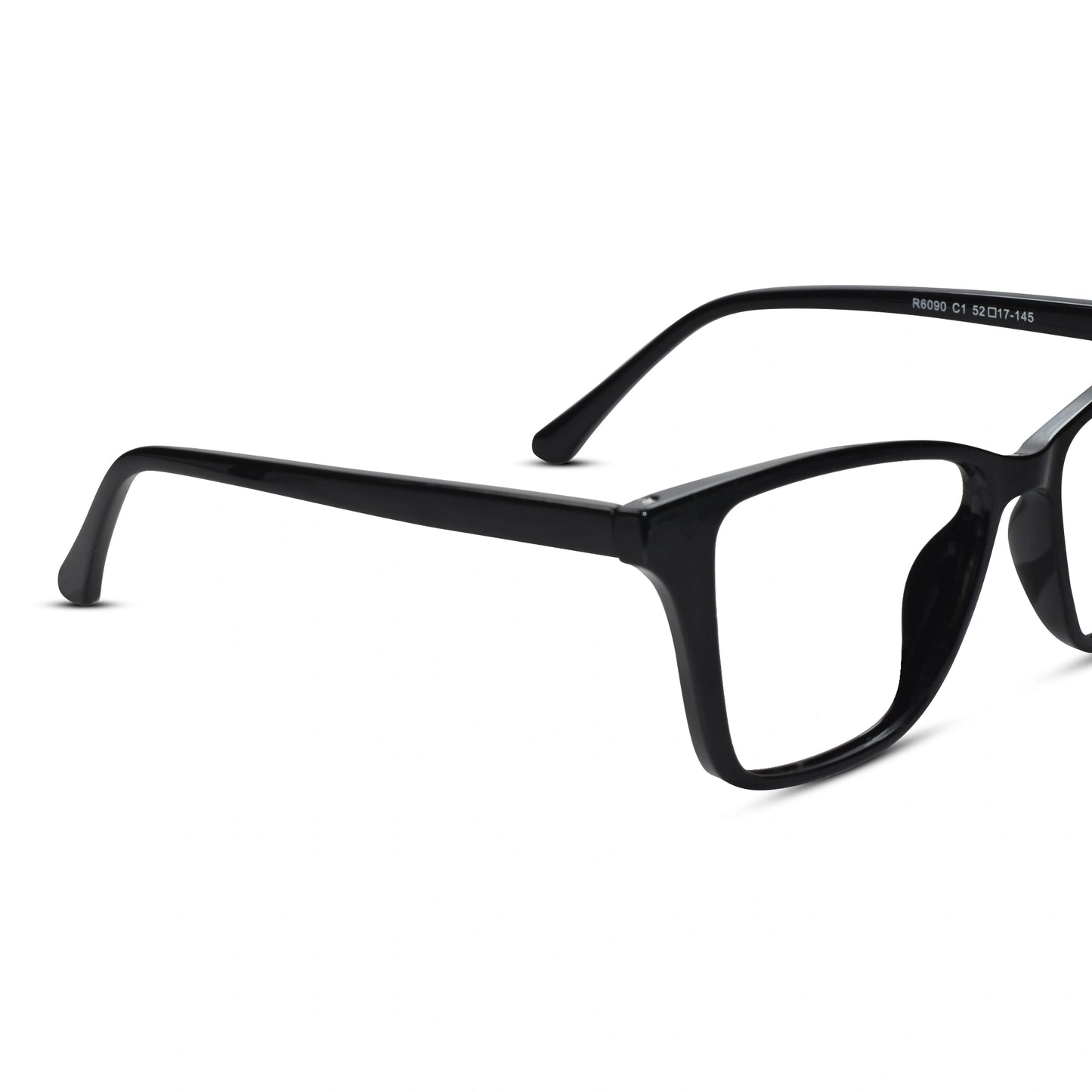 Shiny Black Cat Eye Clip On Eyeglasses For Men & Women