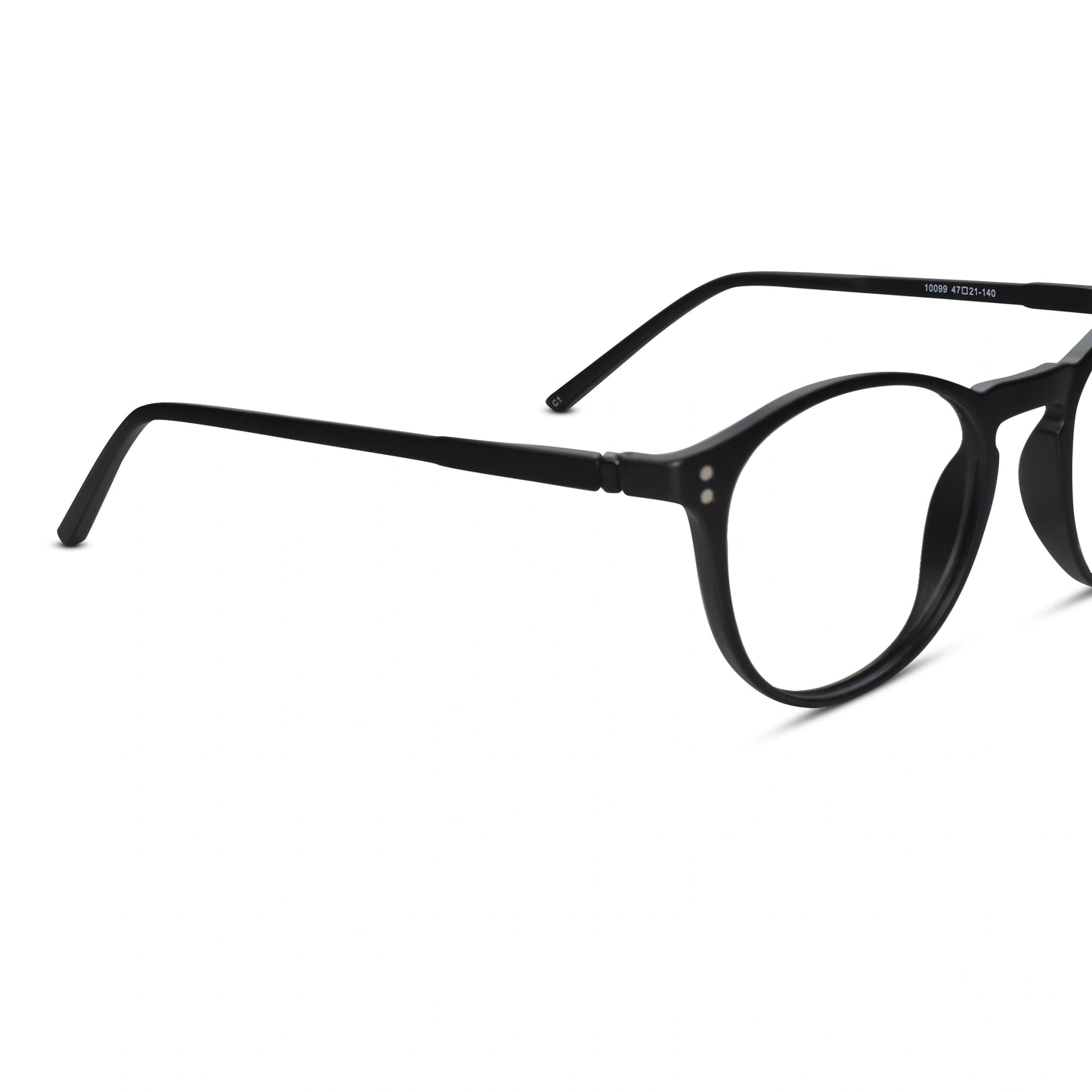 Matt Black Round Clip On Eyeglasses For Men & Women