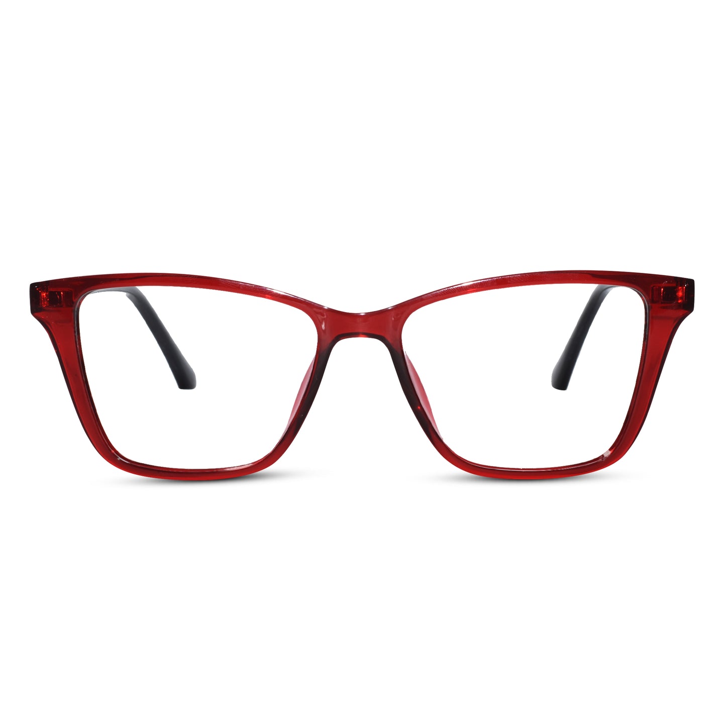 Clip on red Cateye eyeglasses for women