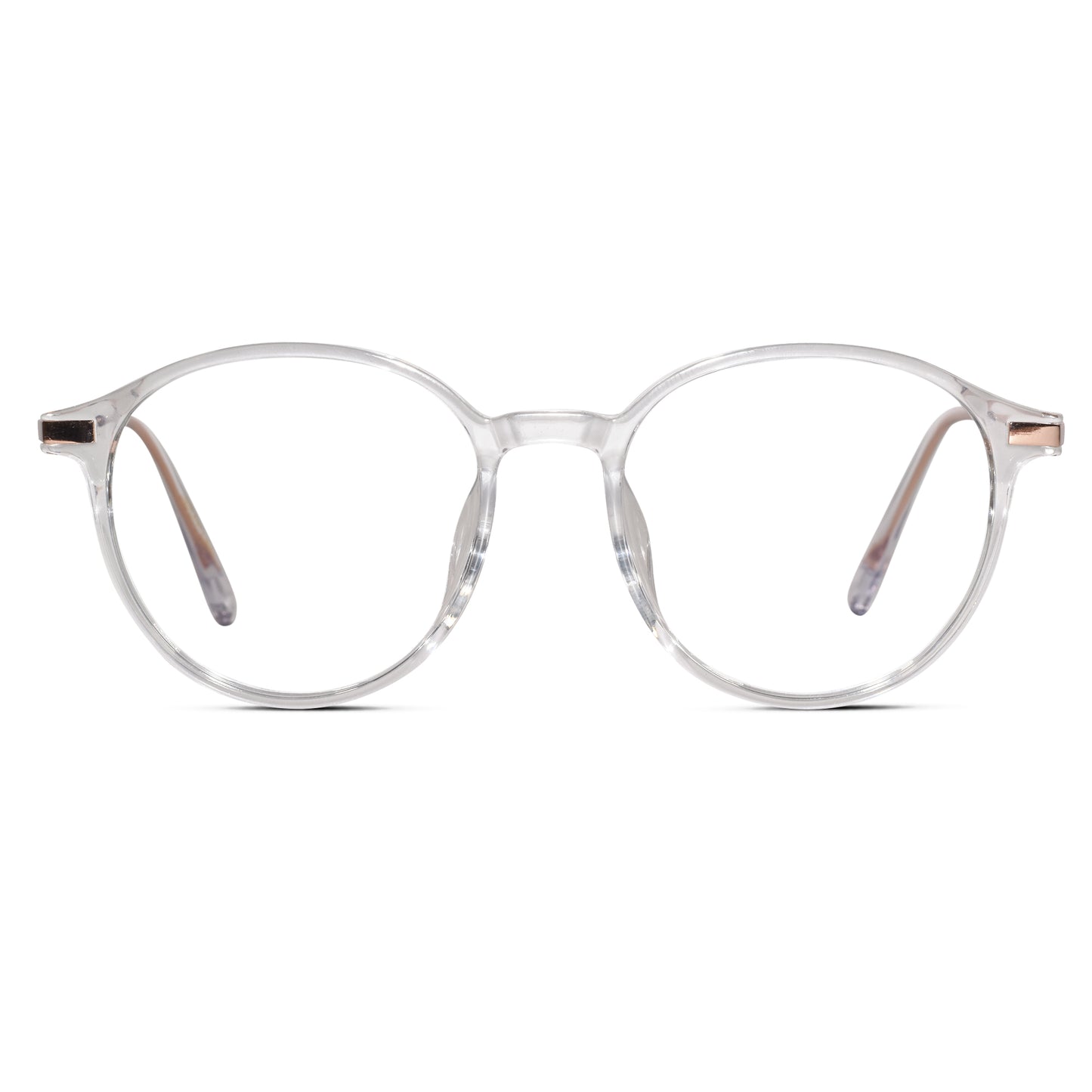 Gold-Transparent Round Eyeglasses For Women