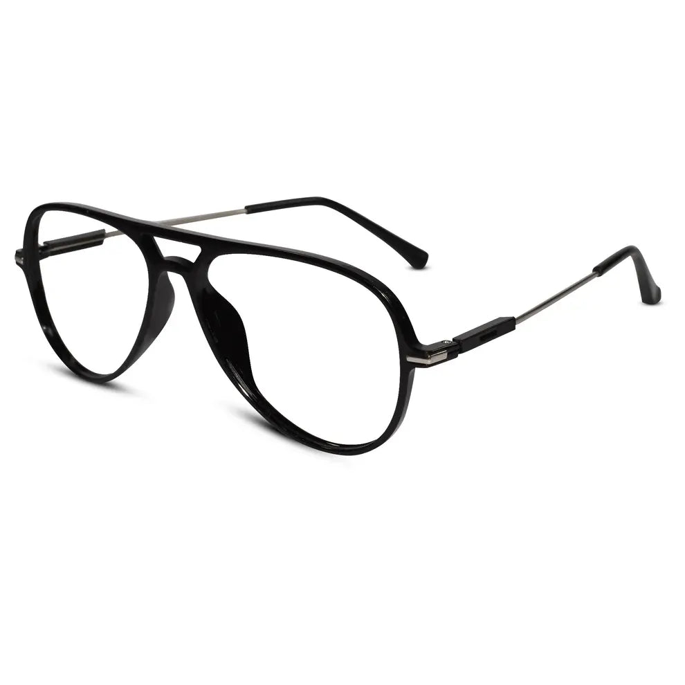 Black Aviator computer screen protection glasses.Also used as zero power computer glasses for men and women that offers clear vision