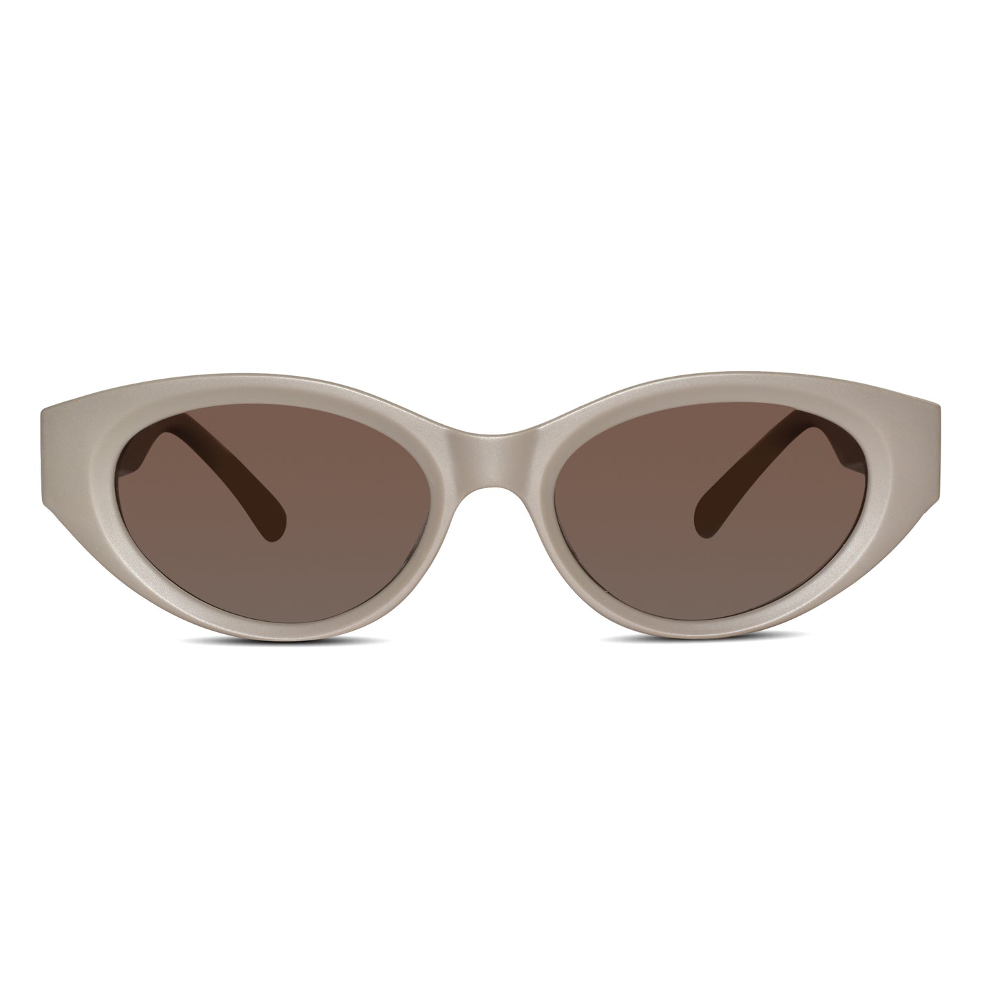 Designer Matt Brown Cat Eye Sunglasses For Women