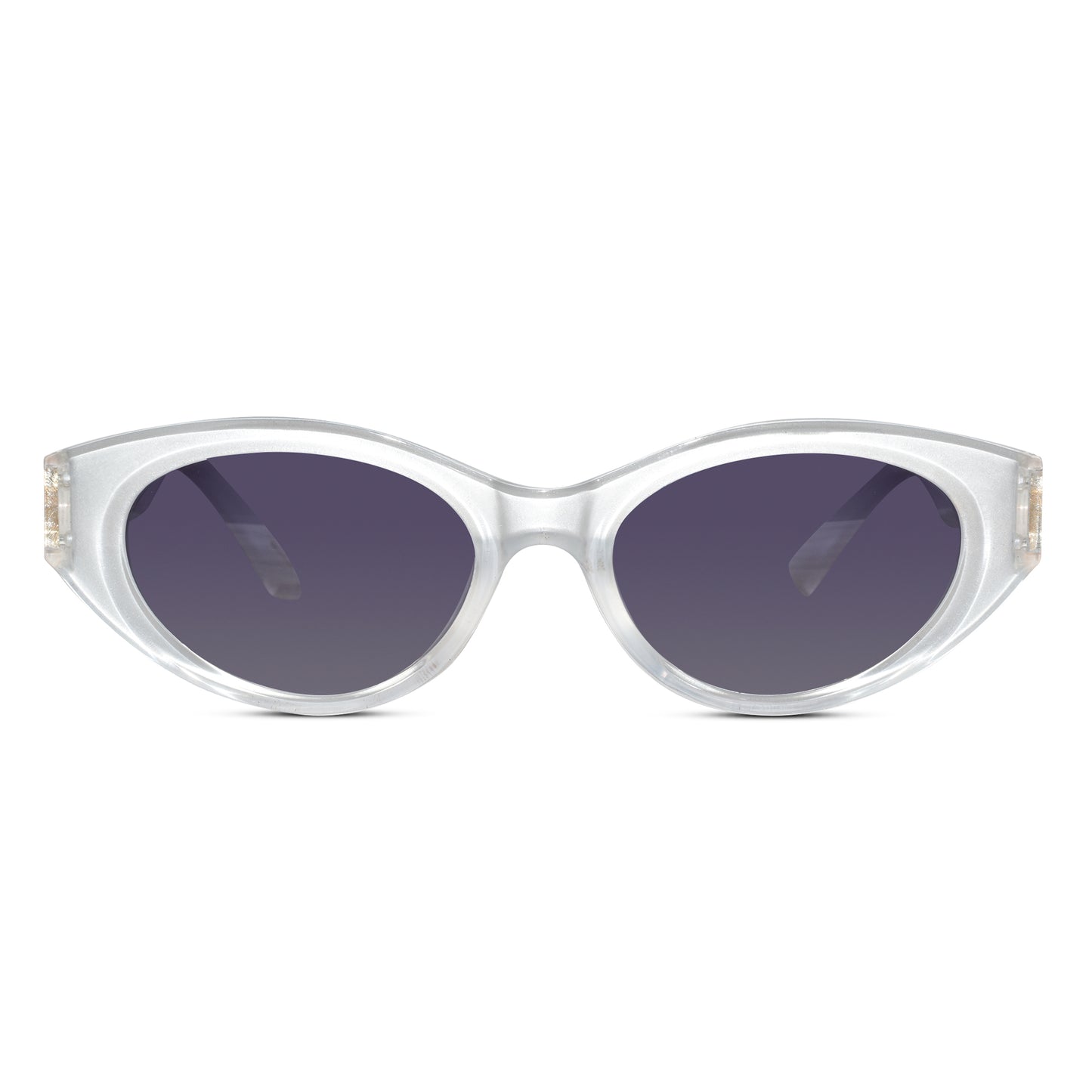 White Matt Cat Eye Sunglasses For Women