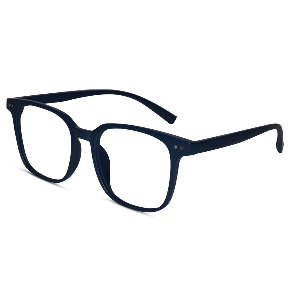 Matt Black Square Eyeglasses For Men & Women