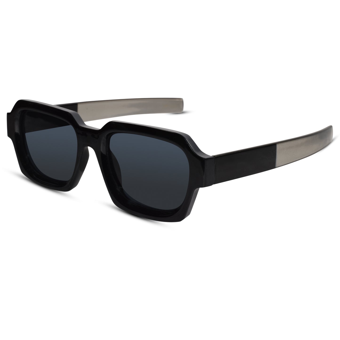 RETRO Dark Black Square Sunglasses For Men & Women