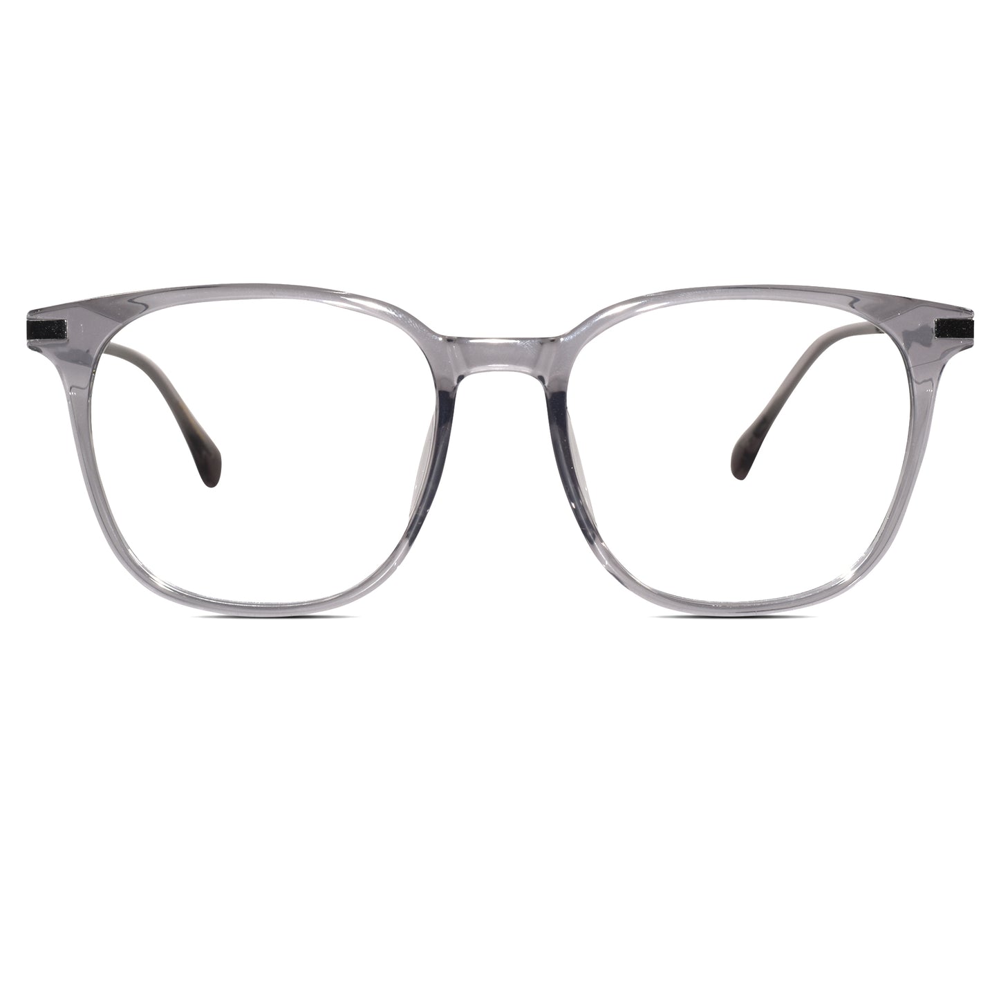 Metal Grey Square Eyeglasses For Men & Women
