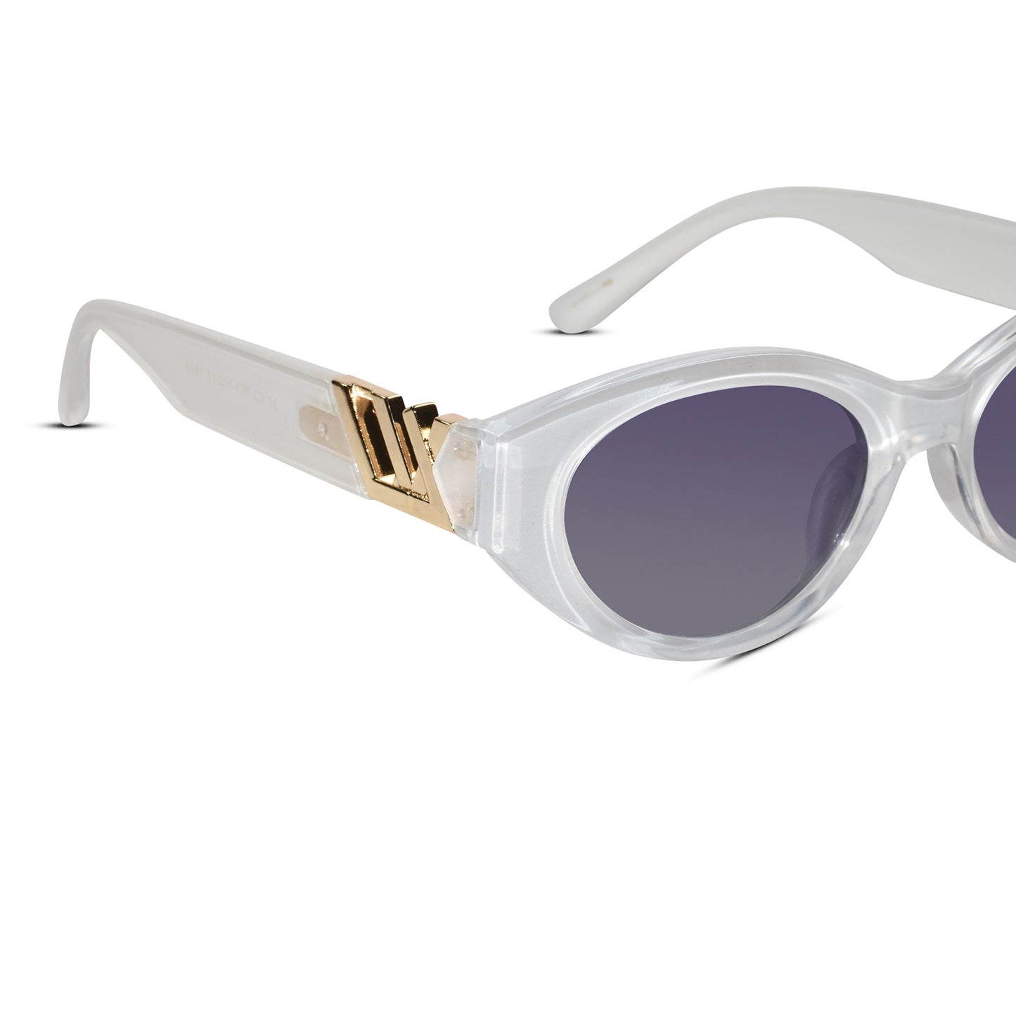 White Matt Cat Eye Sunglasses For Women