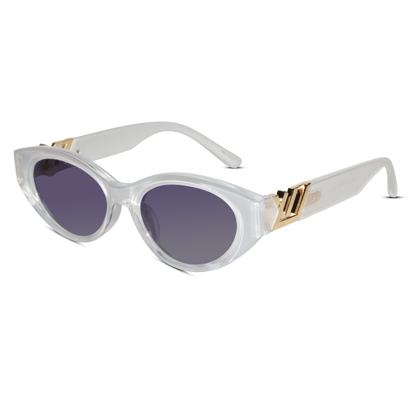 White Matt Cat Eye Sunglasses For Women