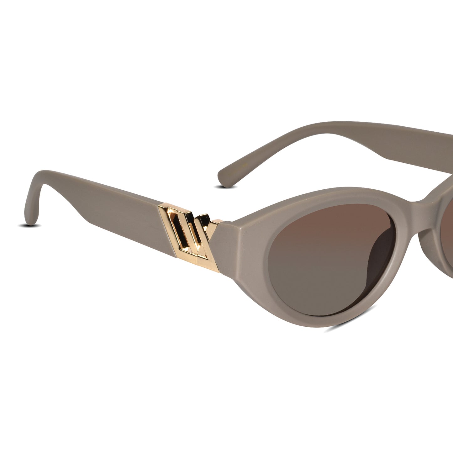 Designer Matt Brown Cat Eye Sunglasses For Women