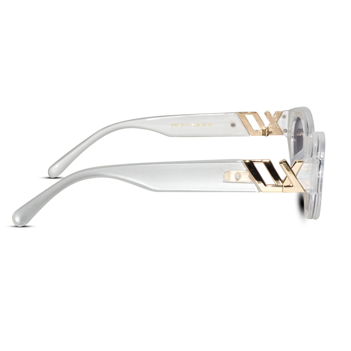 White Matt Cat Eye Sunglasses For Women