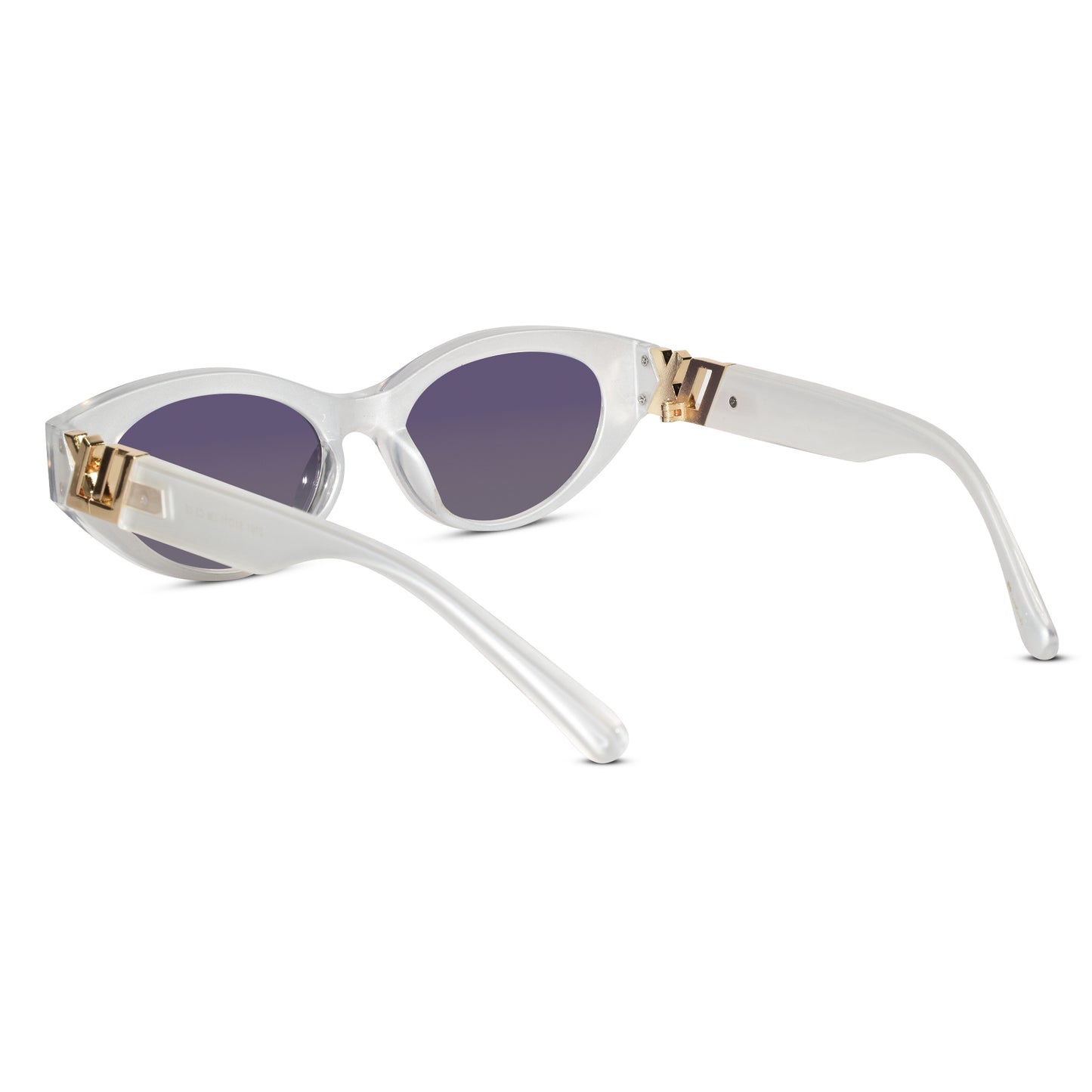 White Matt Cat Eye Sunglasses For Women