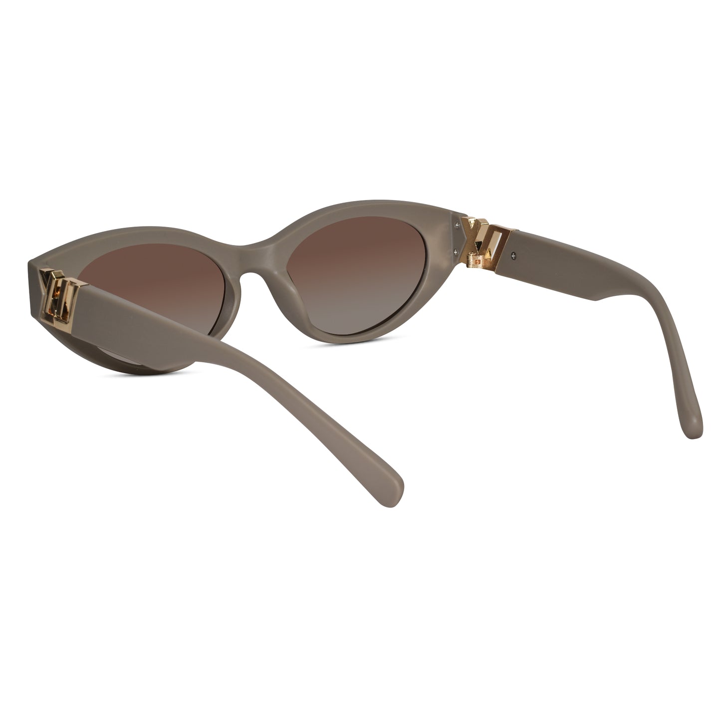 Designer Matt Brown Cat Eye Sunglasses For Women