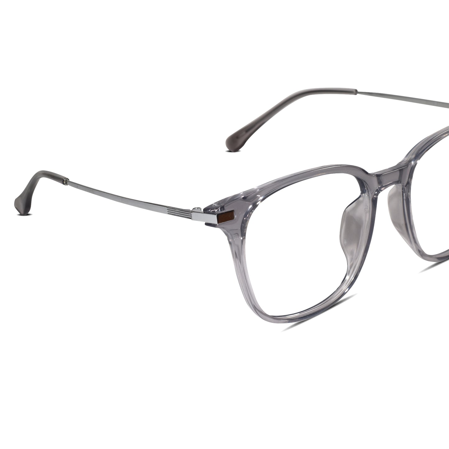 Metal Grey Square Eyeglasses For Men & Women