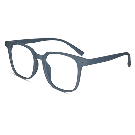 Matt Grey Square Eyeglasses For Men & Women
