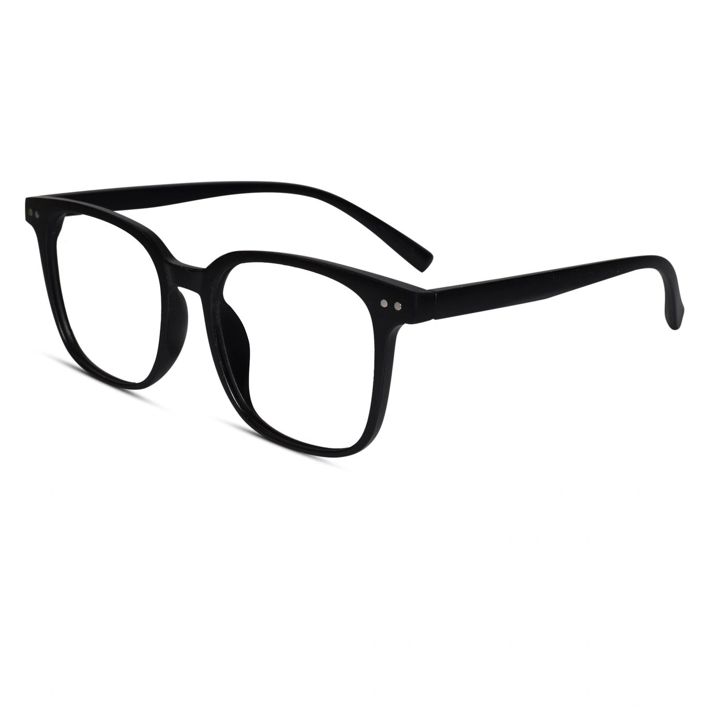 Matt Black Square Eyeglasses For Men & Women