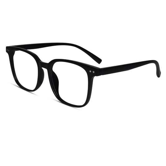 Matt Black Square Eyeglasses For Men & Women