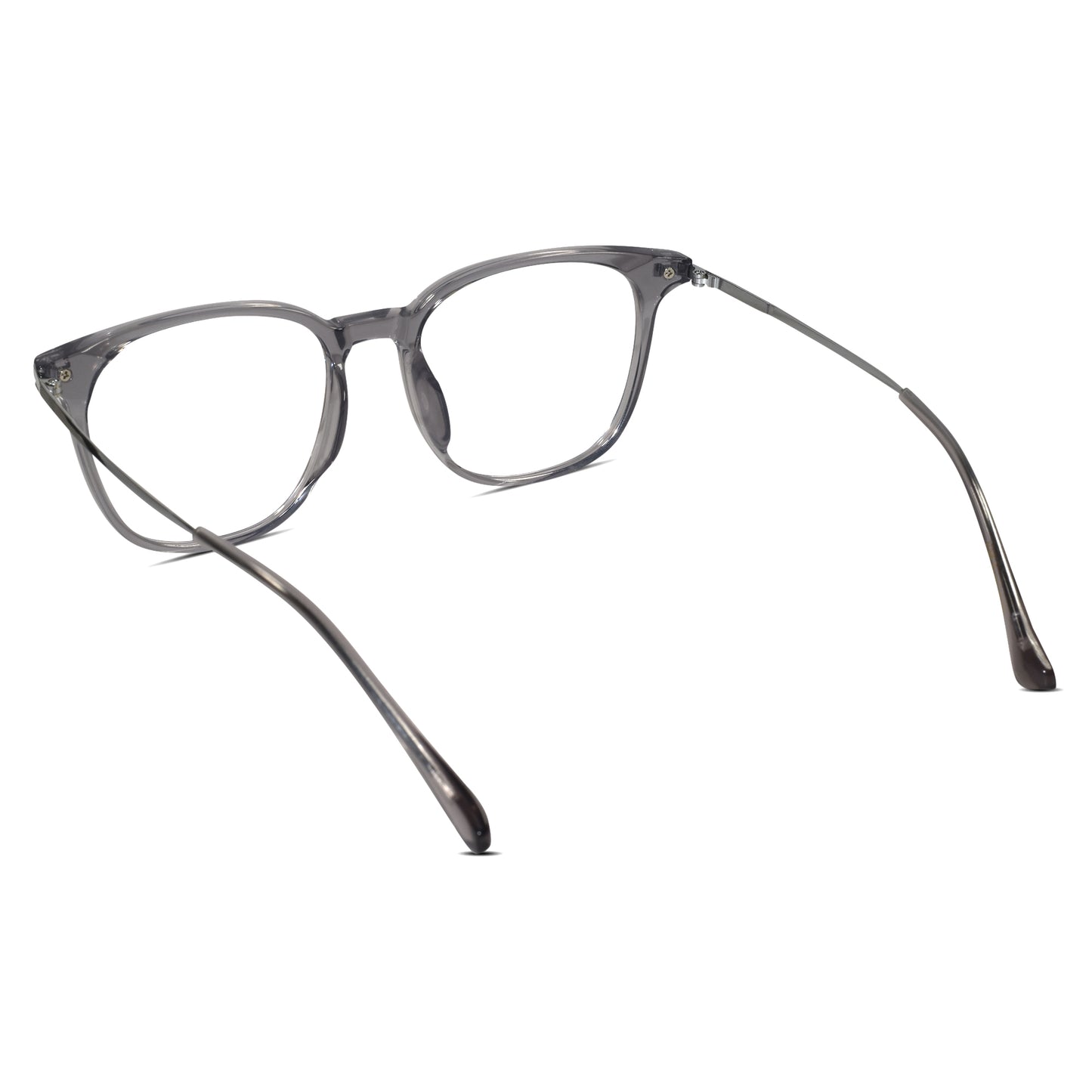 Metal Grey Square Eyeglasses For Men & Women