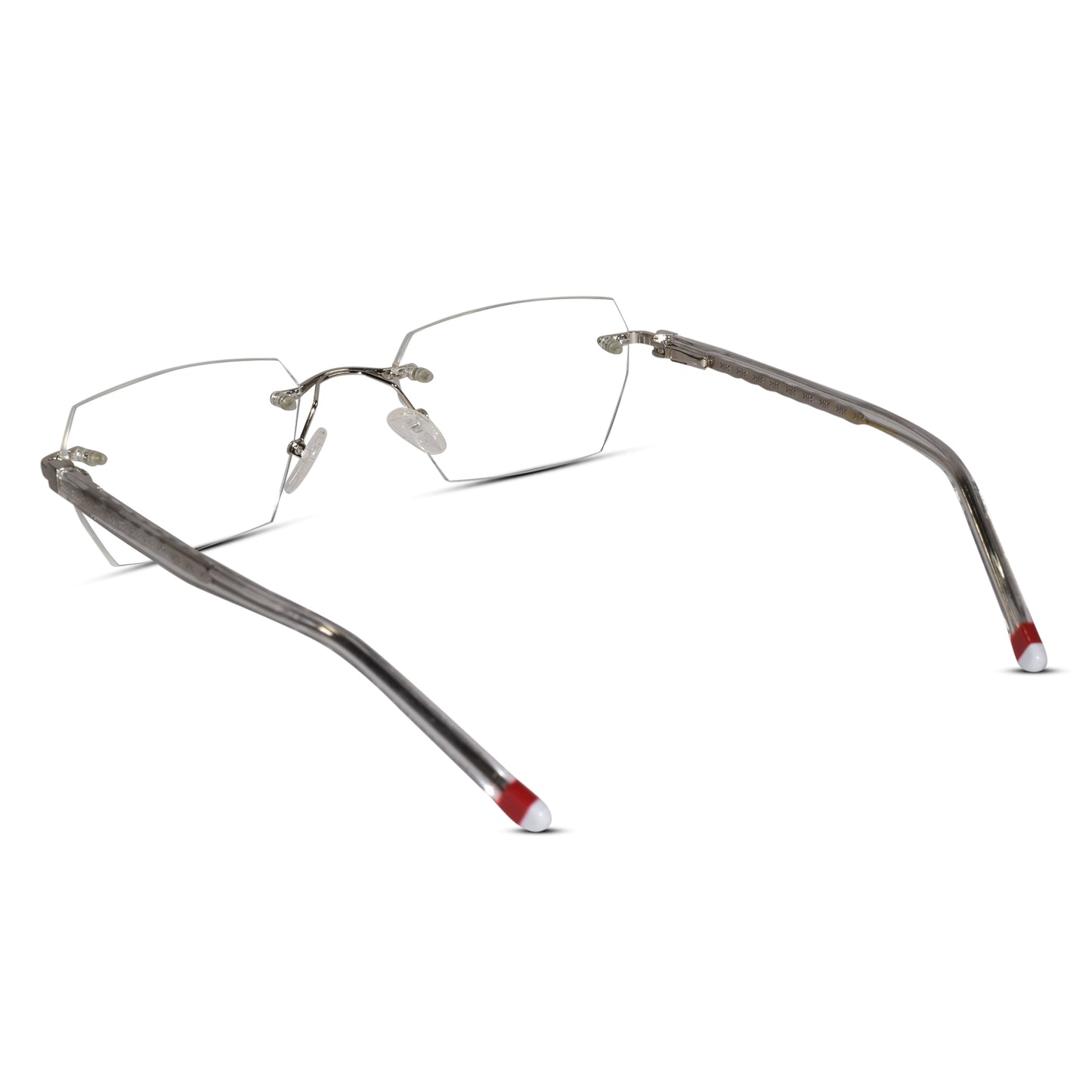 Silver Rectangular Rimless Eyeglasses for Men & Women