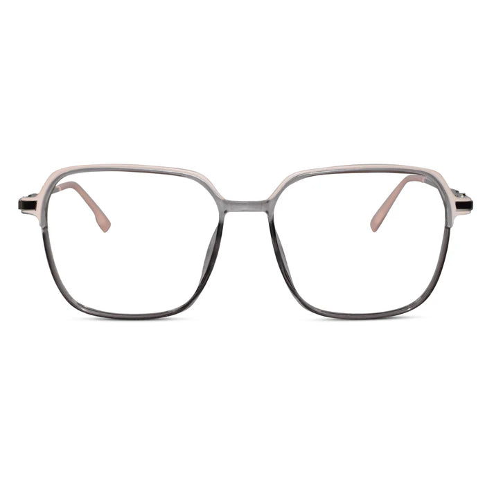 Dual Tone Orange/Transparent  Oversize Eyeglasses For Women