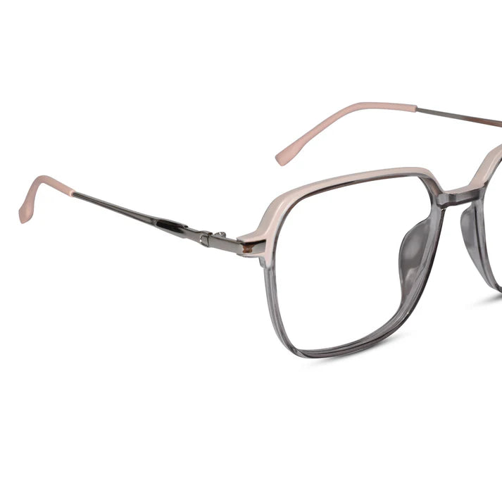 Dual Tone Orange/Transparent  Oversize Eyeglasses For Women