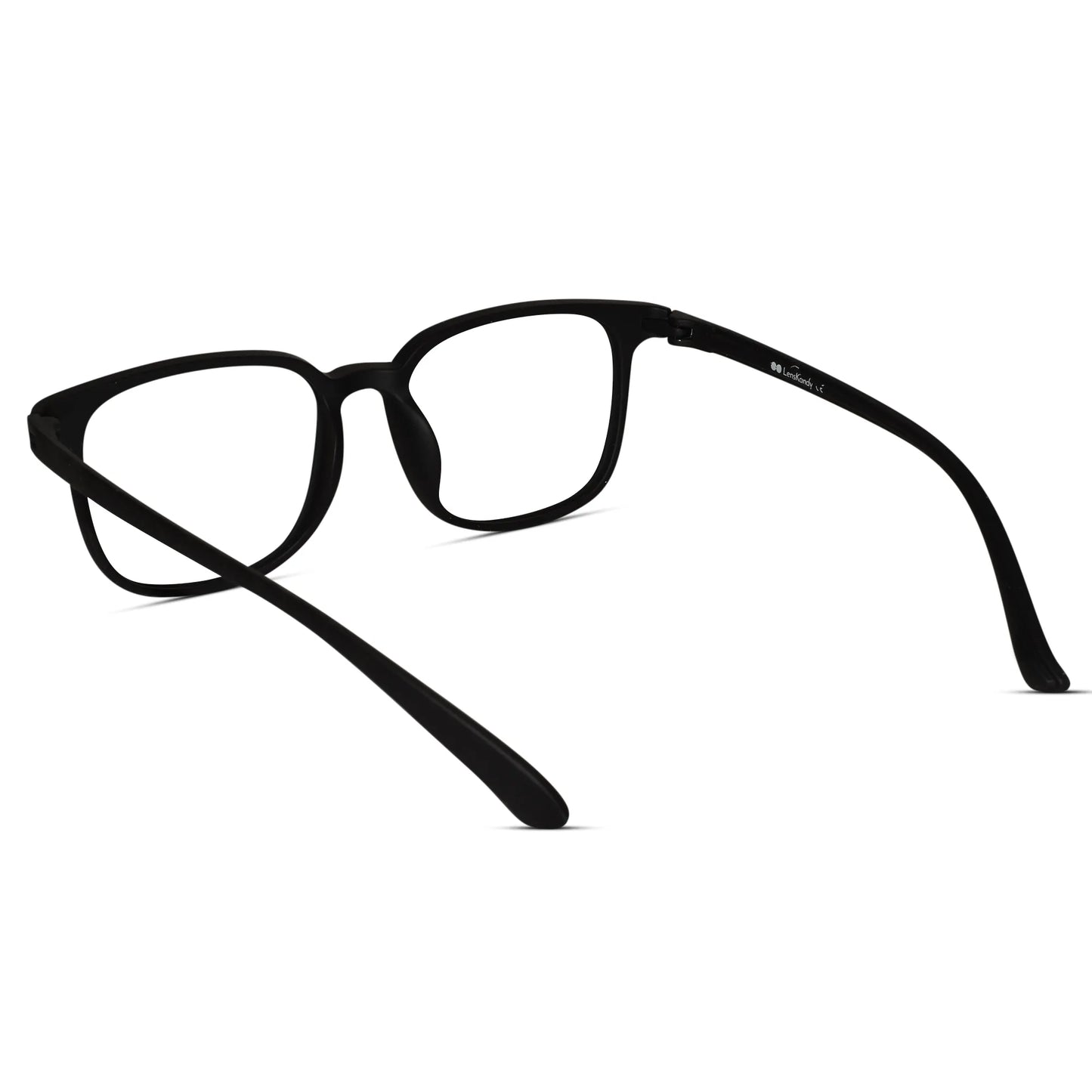 Matt Black Light Weight Rectangle Eyeglasses For Men & Women
