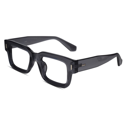 Bold Grey Wayfarer Eyeglasses For Men & Women