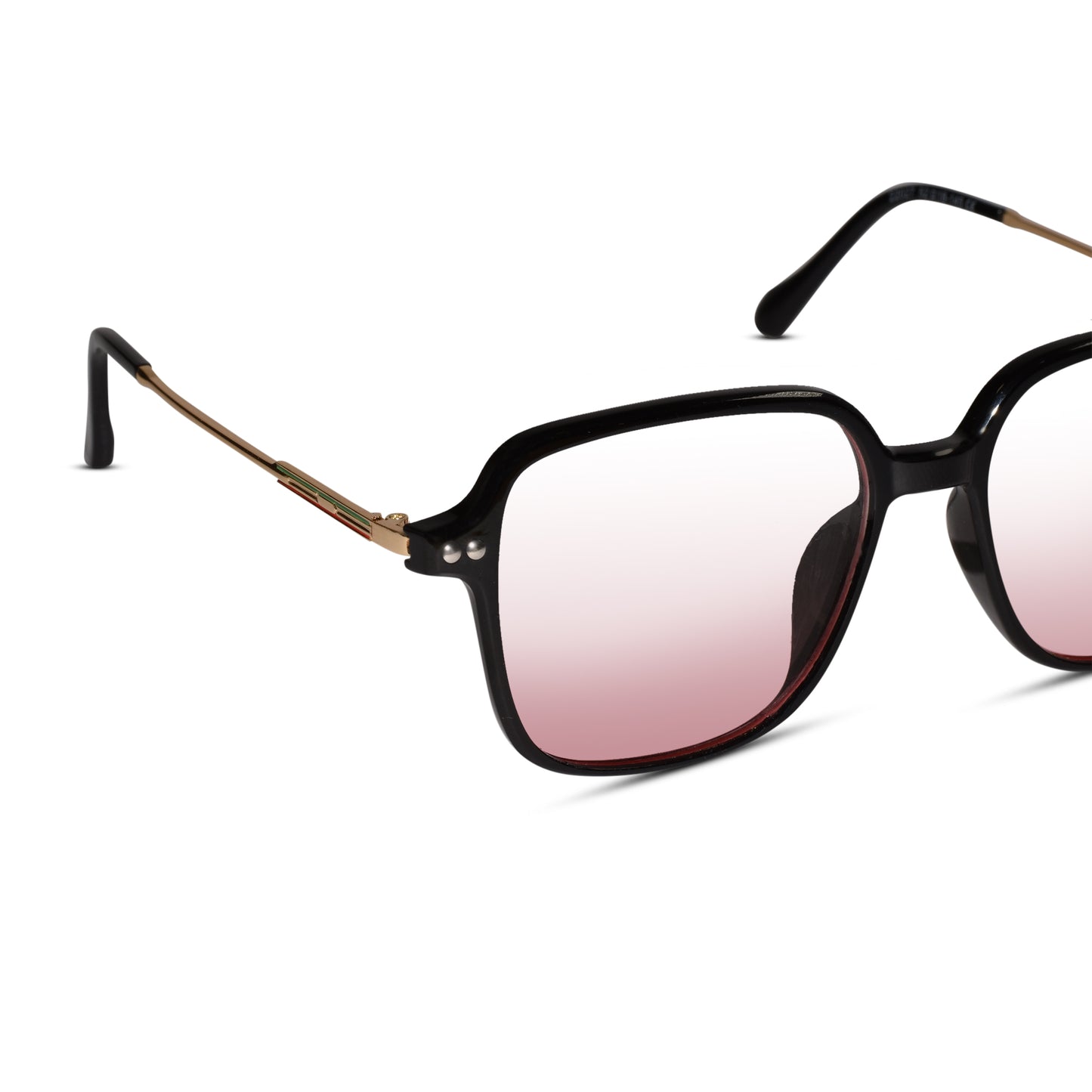 Black Square Pink Tint Sunglasses