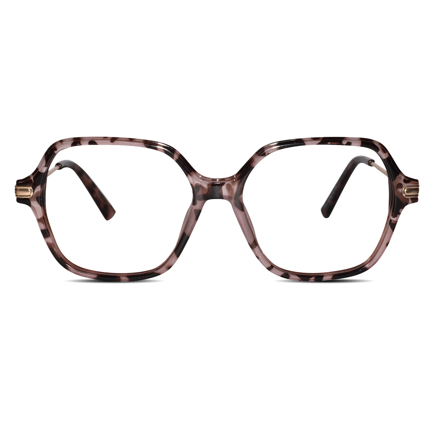 Oversize Square Animal Print Eyeglasses For Women