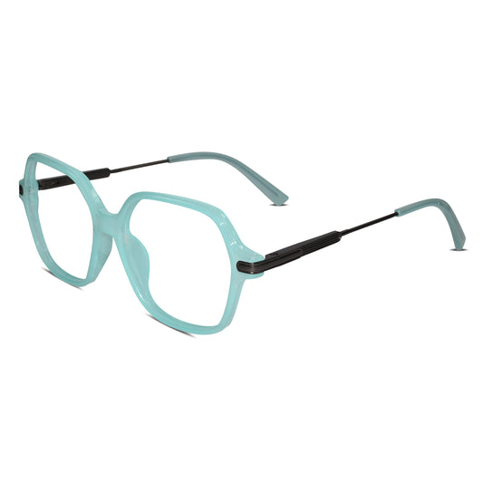 Sky-blue Oversize Square Green Eyeglasses For Women