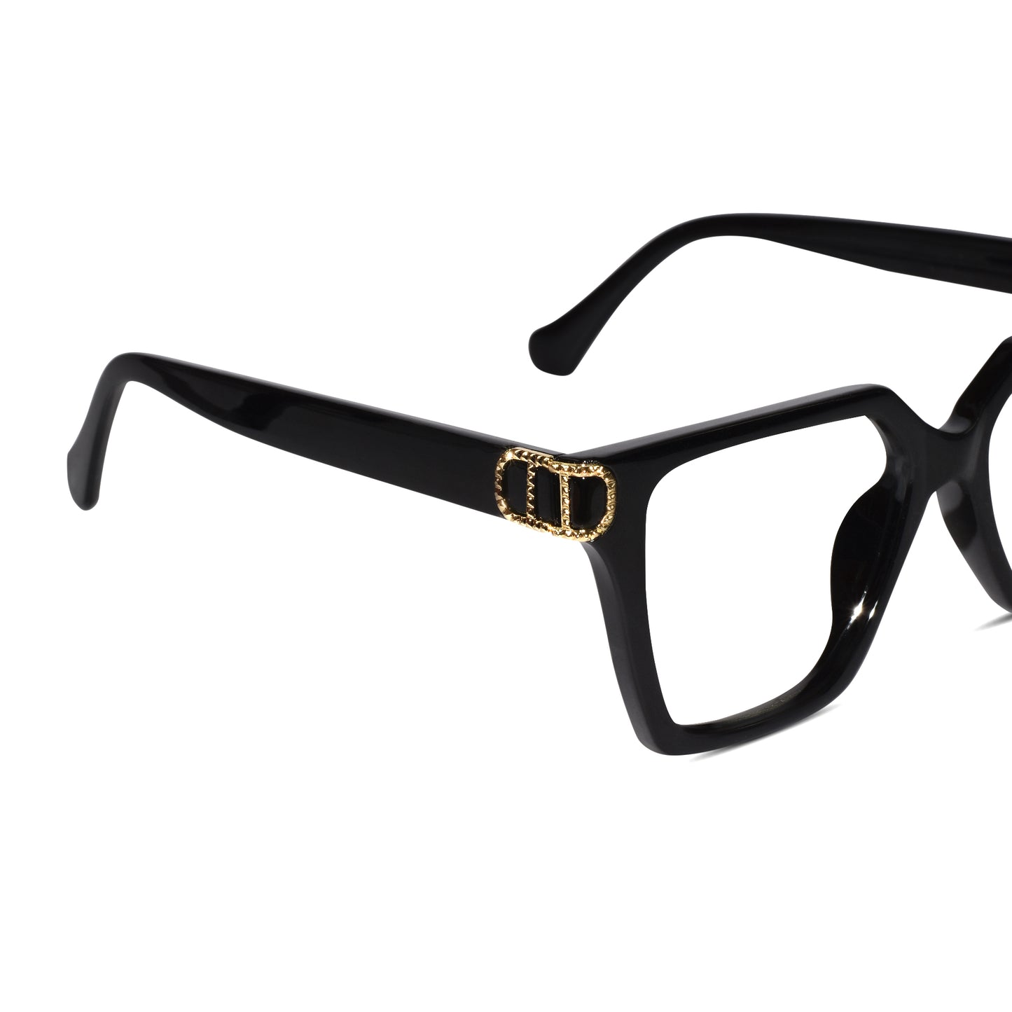 Black Designer Oversize  Eyeglasses For Women