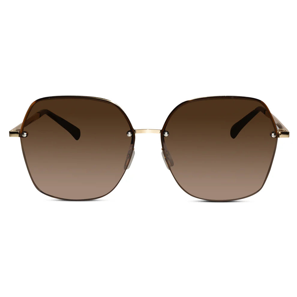 Gold Blue Oversize Sunglasses For Women