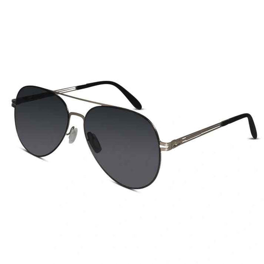 Flexible Polarized Matt Silver  Aviator Sunglasses