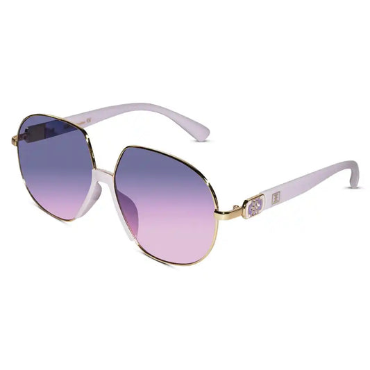 Designer Golden/Purple  Oversize Sunglasses For Women