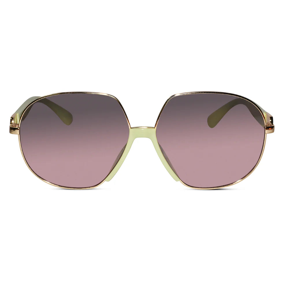 Designer Golden/Purple Oversize Sunglasses For Women