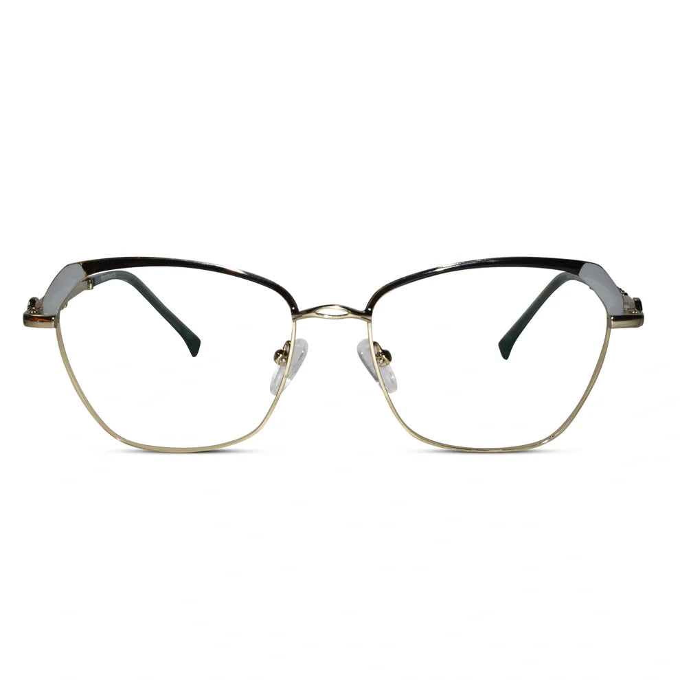 Gold Designer Rimless Cat eye Eyeglasses For Women