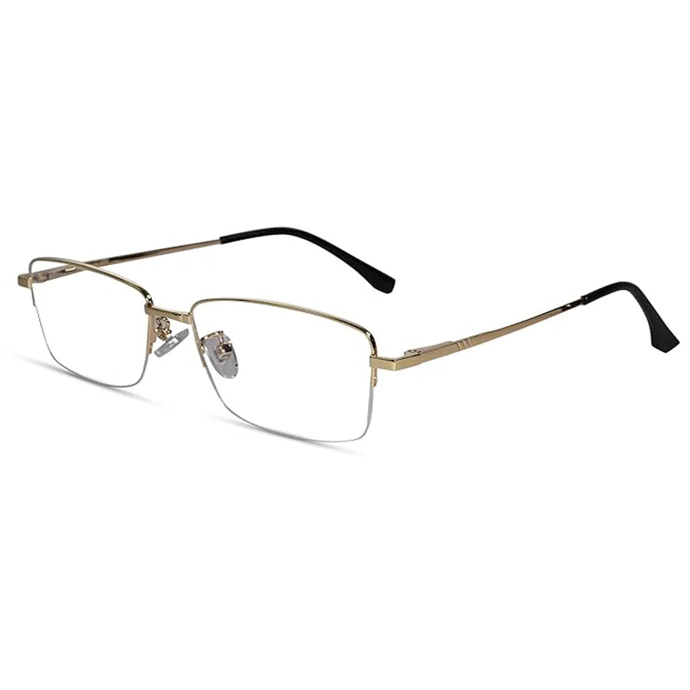 Sleek Gunmetal Half Rim Eyeglaases