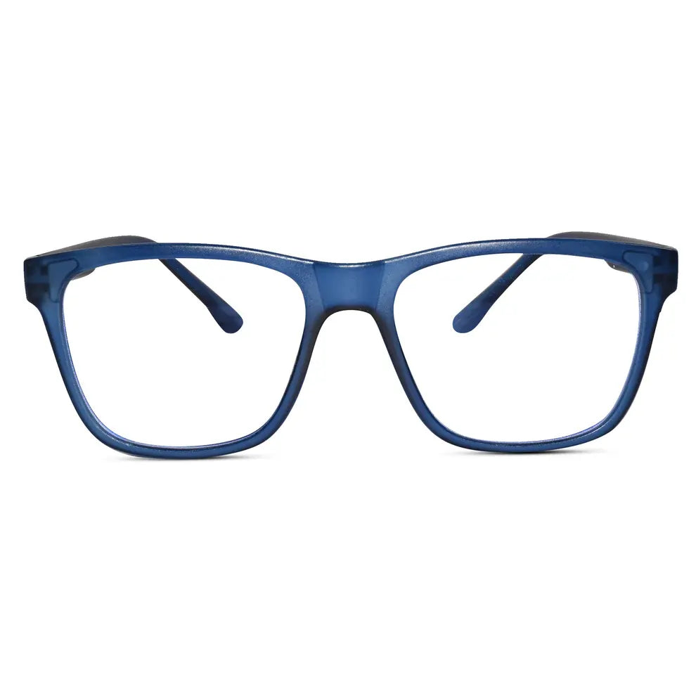 Matt Dark Blue Rectangular Eyeglasses & Computer Glasses For Men & Women