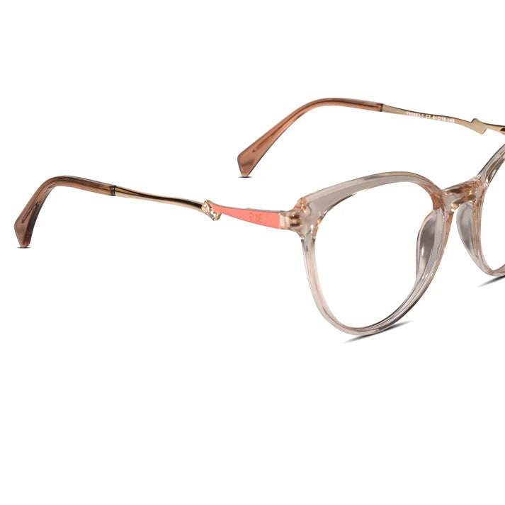 Crystal Red Designer Rimless Cat eye Eyeglasses For Women