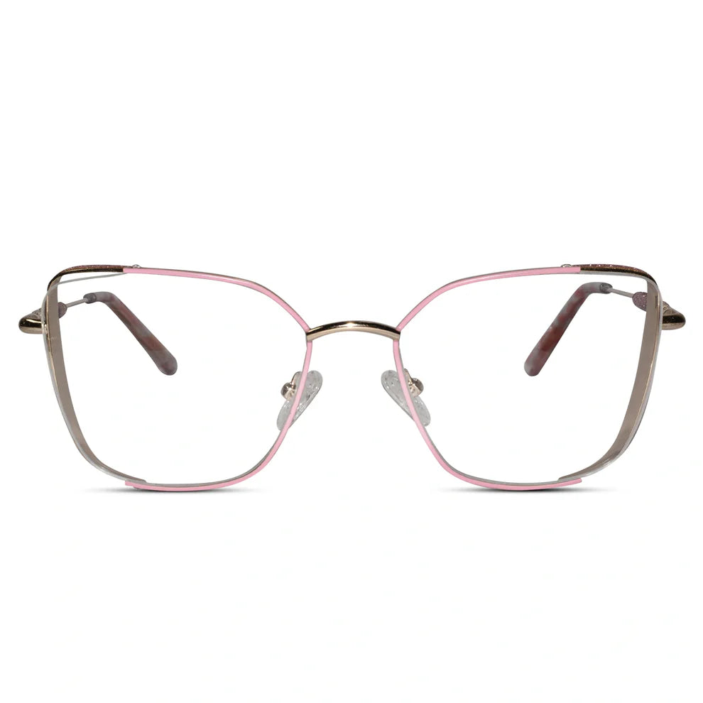 Green Designer Cat eye Rimless Eyeglasses For Women