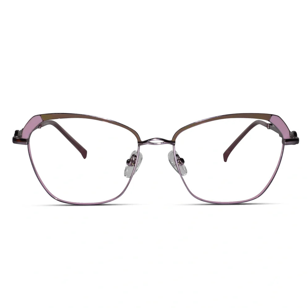 Gold Designer Rimless Cat eye Eyeglasses For Women