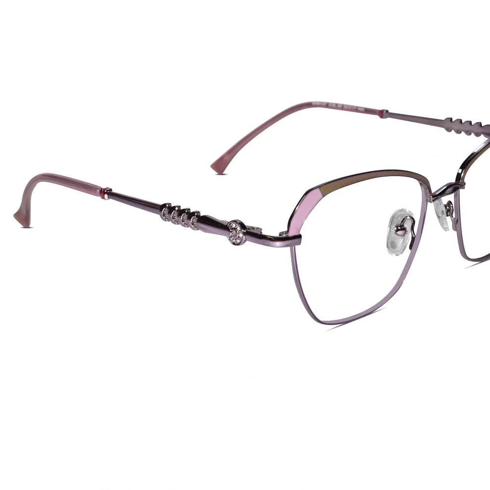 Gold Designer Rimless Cat eye Eyeglasses For Women