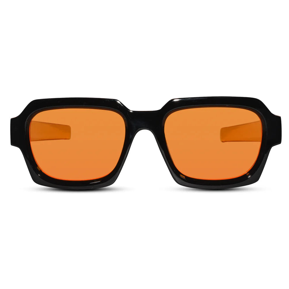 RETRO Dark Black Square Sunglasses For Men & Women