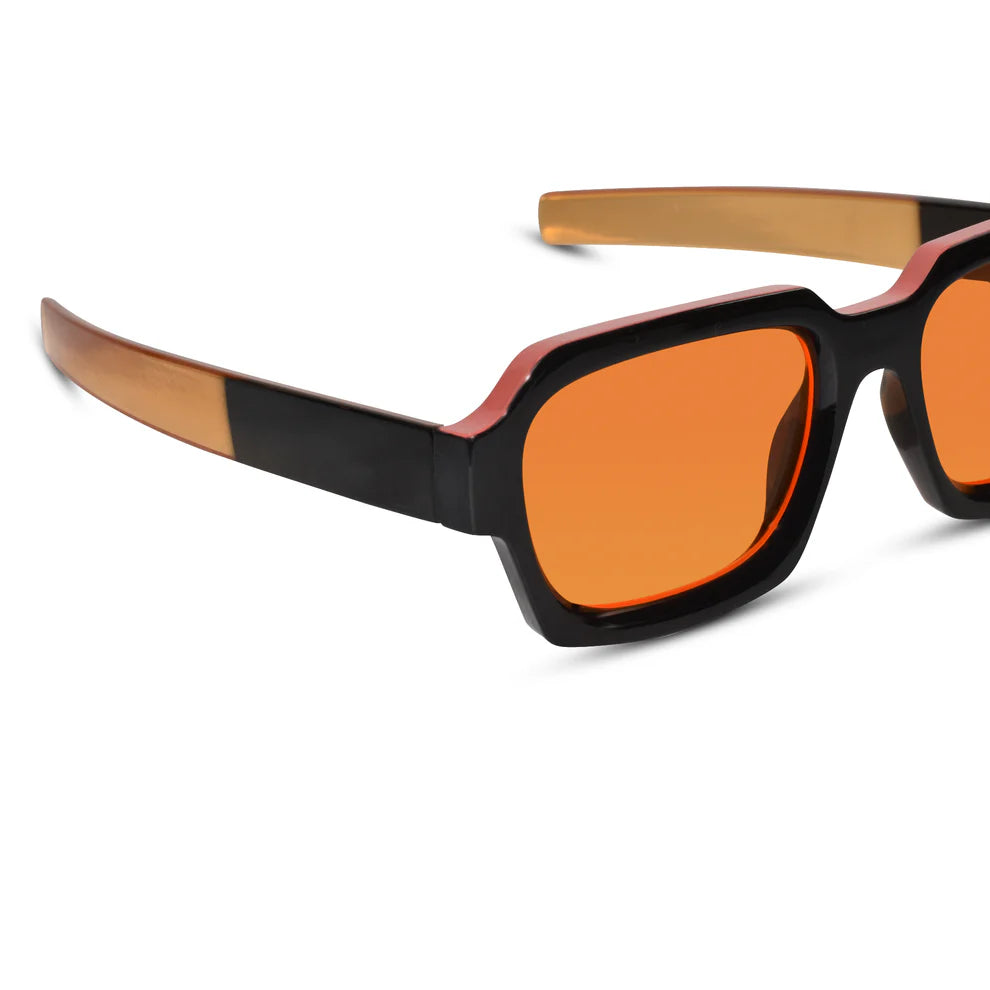 RETRO Dark Black Square Sunglasses For Men & Women